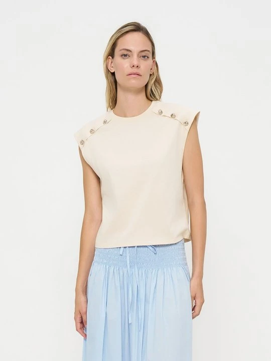 Zdjęcie produktu T-shirt basic TWINSET beżowy