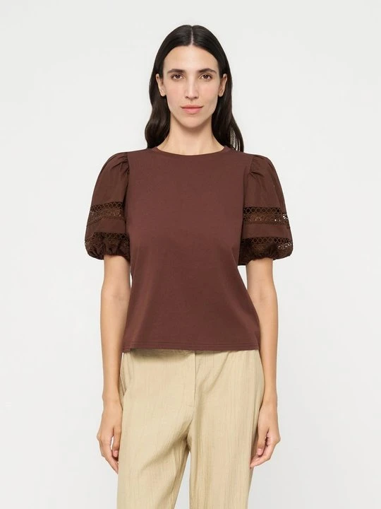 Zdjęcie produktu T-shirt basic TWINSET brązowy