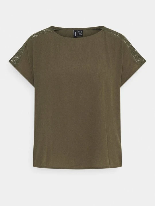 Zdjęcie produktu T-shirt basic Vero Moda ciemnozielony