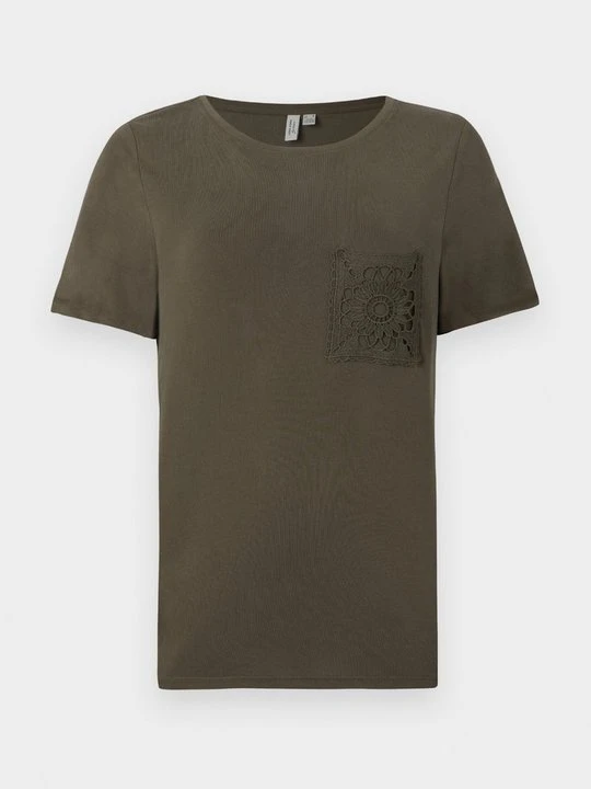 Zdjęcie produktu T-shirt basic Vero Moda ciemnozielony melanż