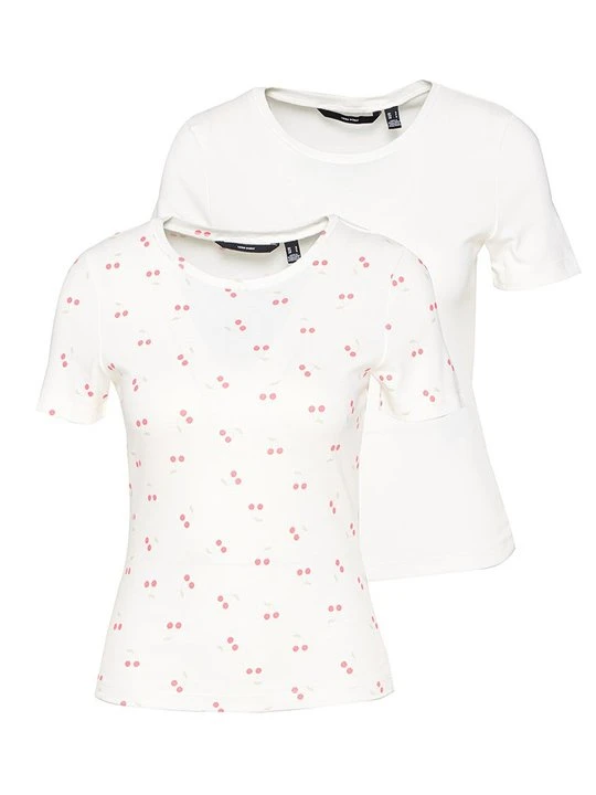 Zdjęcie produktu T-shirt basic Vero Moda mleczny