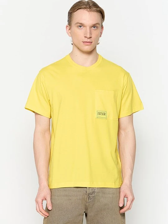 Zdjęcie produktu T-shirt basic Versace Jeans Couture żółty