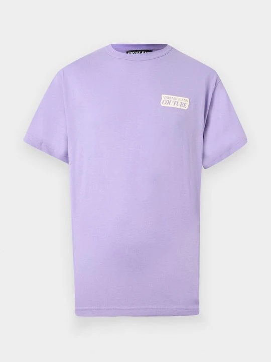 Zdjęcie produktu T-shirt basic Versace Jeans Couture liliowy