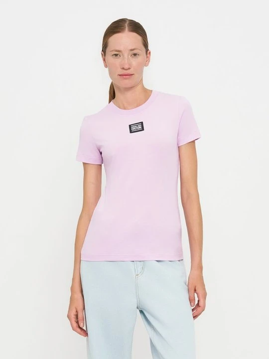 Zdjęcie produktu T-shirt basic Versace Jeans Couture liliowy