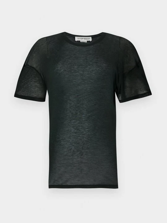 Zdjęcie produktu T-shirt basic Victoria Beckham ciemnozielony