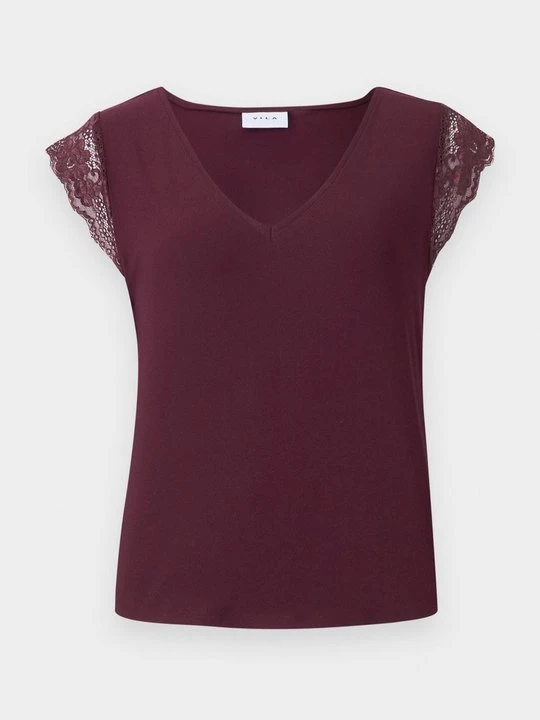 Zdjęcie produktu T-shirt basic Vila ciemnoliliowy