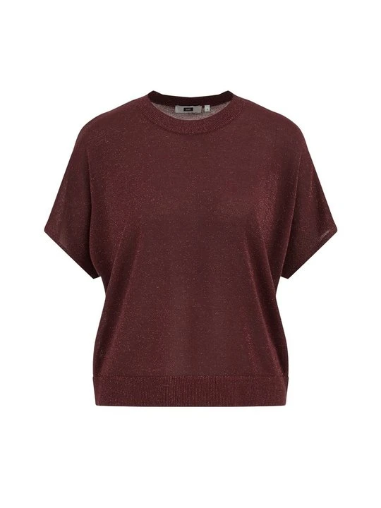 Zdjęcie produktu T-shirt basic WE Fashion ciemnoczerwony melanż
