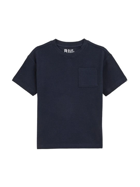 Zdjęcie produktu T-shirt basic WE Fashion granatowy melanż