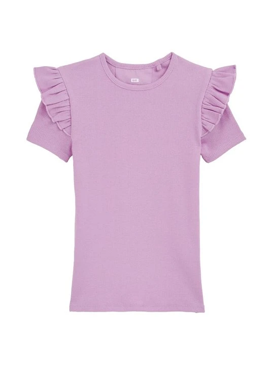 Zdjęcie produktu T-shirt basic WE Fashion liliowy melanż