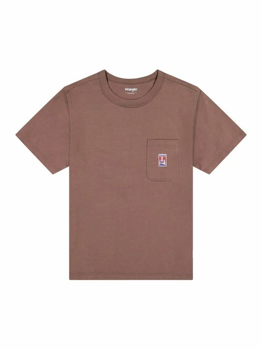 Zdjęcie produktu T-shirt basic Wrangler ciemnobrązowy