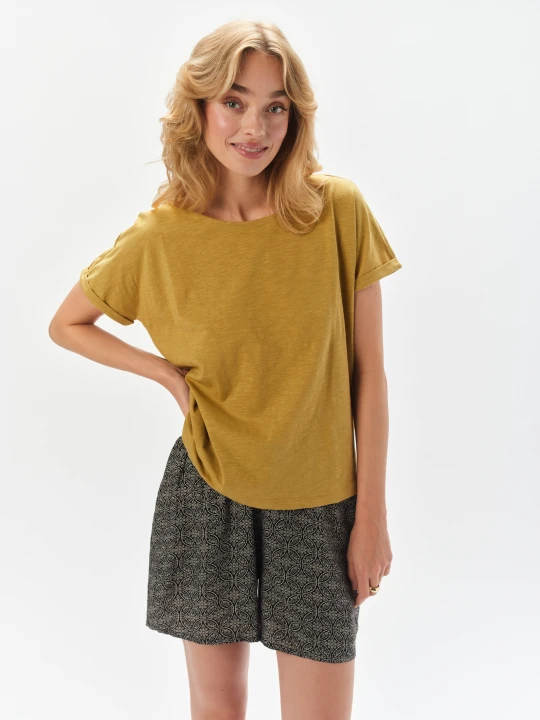 Zdjęcie produktu T-shirt bawełniany w kolorze khaki TOP SECRET