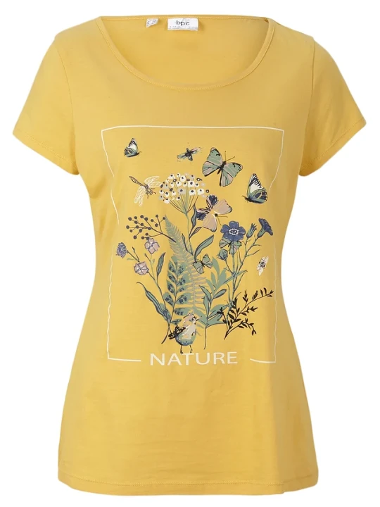 Zdjęcie produktu T-shirt bawełniany z nadrukiem BonPrix żółty
