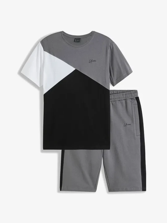 Zdjęcie produktu T-shirt + bermudy dresowe (2 części) BonPrix szary