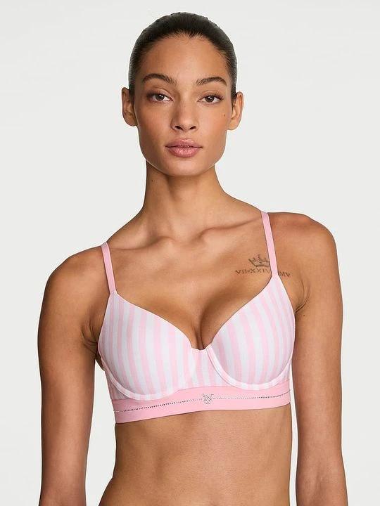 Zdjęcie produktu T-shirt Biustonosz lekko usztywniany bawełniany Signature Shine Demi Victoria's Secret