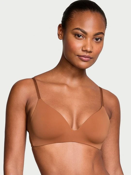Zdjęcie produktu T-shirt Biustonosz lekko usztywniany bez fiszbin Lightly-Lined Wireless Victoria's Secret Brązowy
