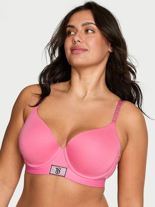 Zdjęcie produktu T-shirt Biustonosz lekko usztywniany Shine Patch Demi Victoria's Secret Różowy