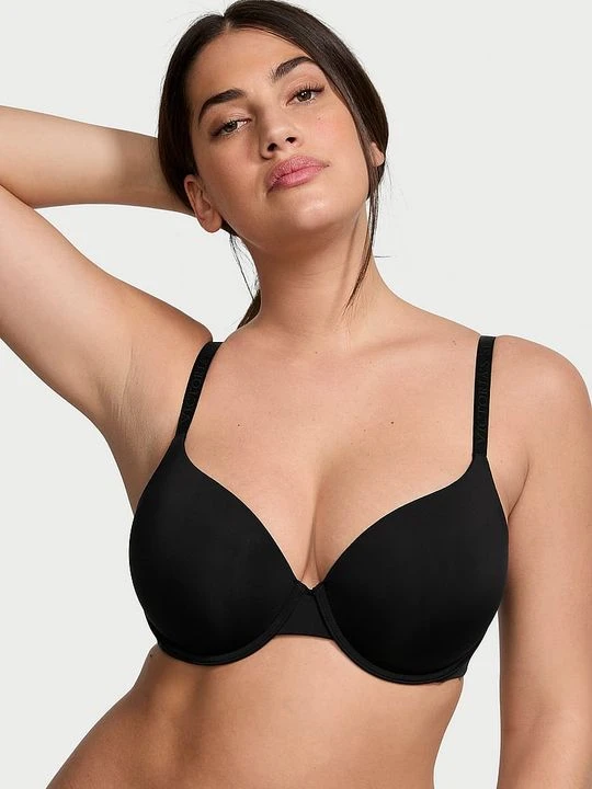 Zdjęcie produktu T-shirt Biustonosz lekko usztywniany Smooth Demi Victoria's Secret Czarny