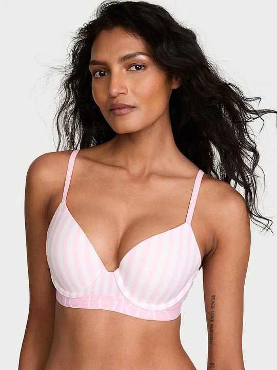Zdjęcie produktu T-shirt Biustonosz push-up bawełniany Perfect Shape Exploded Logo Victoria's Secret