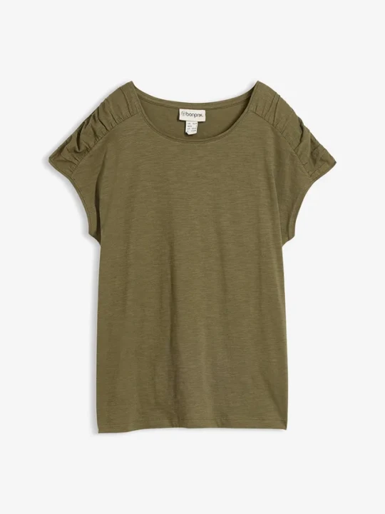 Zdjęcie produktu T-shirt boxy, krótki rękaw BonPrix zielony