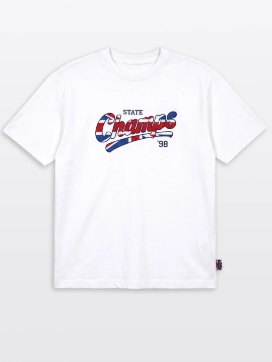 Zdjęcie produktu T-shirt chłopięcy loose, z grafiką z przodu, biały Reporter