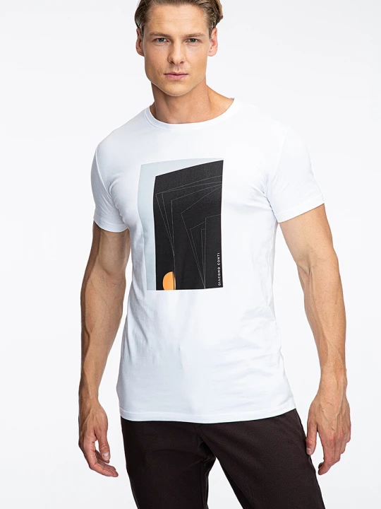 Zdjęcie produktu T-shirt CLAUDIO TSBS000082 Giacomo Conti bialy