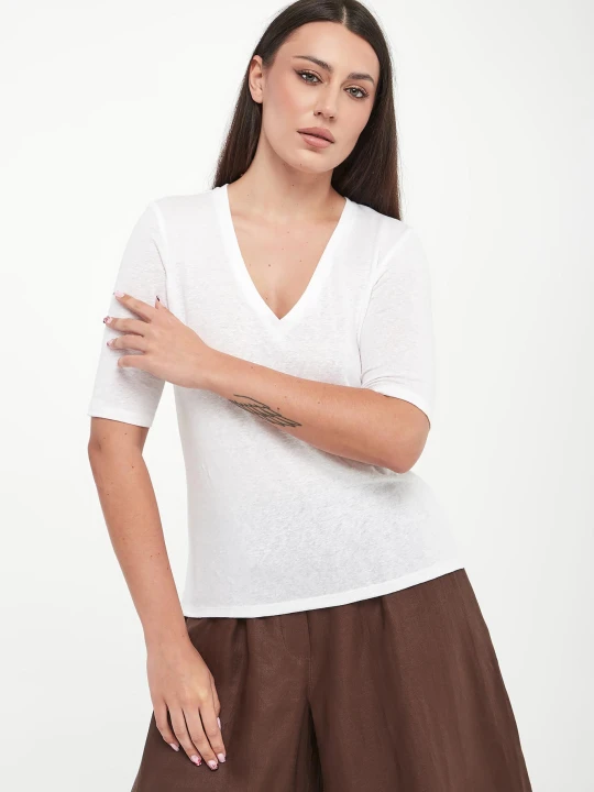 Zdjęcie produktu T-shirt damski lniany Opzione WEEKEND MAX MARA