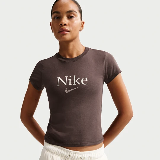 Zdjęcie produktu T-shirt damski o krótkim kroju Nike - Brązowy