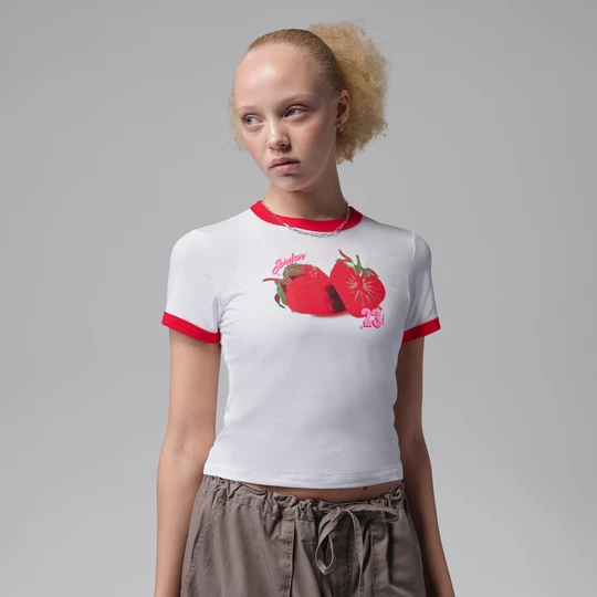Zdjęcie produktu T-shirt damski Ringer Jordan - Biel
