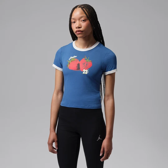 Zdjęcie produktu T-shirt damski Ringer Jordan - Niebieski