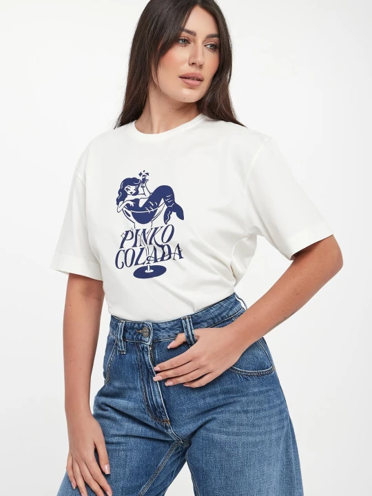 Zdjęcie produktu T-shirt damski z grafiką Strepitoso PINKO