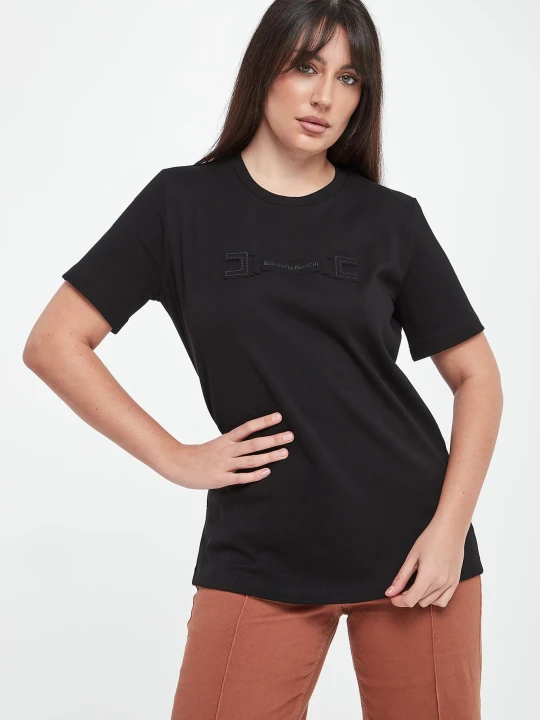 Zdjęcie produktu T-shirt damski z logo ELISABETTA FRANCHI