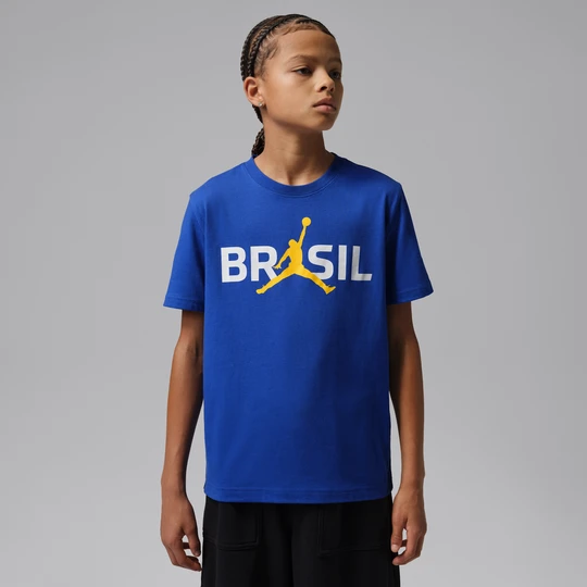 Zdjęcie produktu T-shirt dla dużych dzieci ’85 Logo Brazylia Jordan - Niebieski