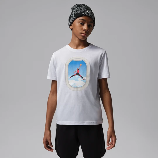 Zdjęcie produktu T-shirt dla dużych dzieci Air Jordan Plane Window - Biel