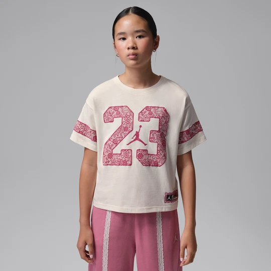 Zdjęcie produktu T-shirt dla dużych dzieci Floral Lace Jordan - Biel