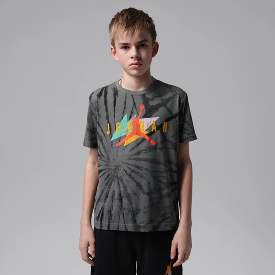 Zdjęcie produktu T-shirt dla dużych dzieci Jordan Geo Tie Dye - Szary