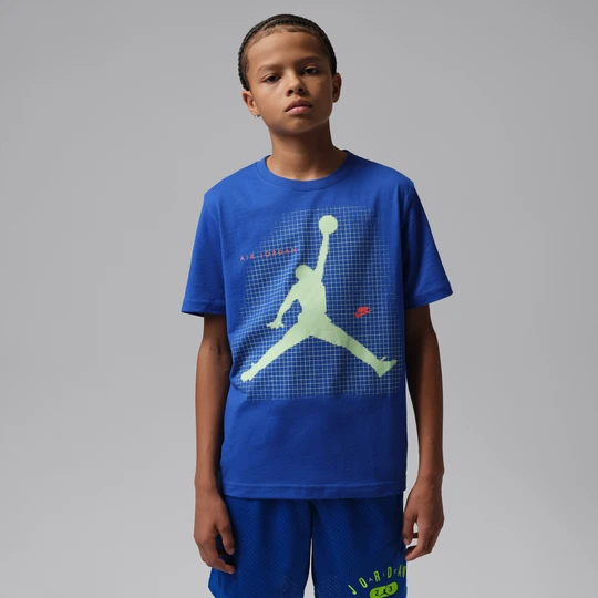 Zdjęcie produktu T-shirt dla dużych dzieci Jordan Jumpman Grid Blur - Niebieski