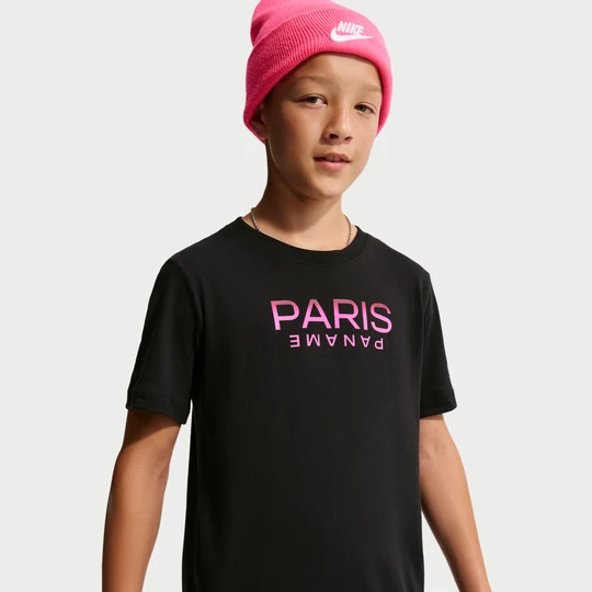 Zdjęcie produktu T-shirt dla dużych dzieci Nike Paris Saint-Germain - Czerń
