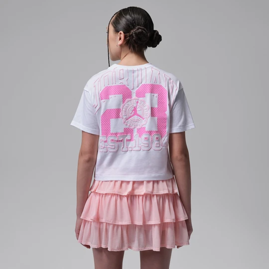 Zdjęcie produktu T-shirt dla dużych dzieci Secret Garden Collegiate Jordan - Biel