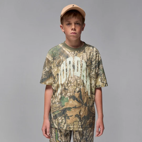 Zdjęcie produktu T-shirt dla dużych dzieci z efektem znoszenia i napisem Jordan MVP - Zieleń