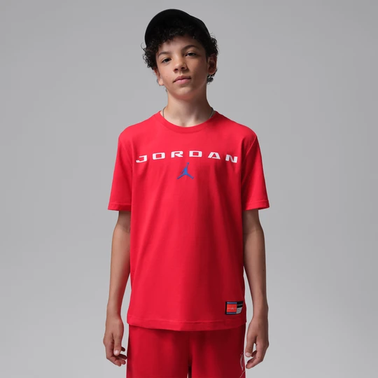 Zdjęcie produktu T-shirt dla dużych dzieci z nadrukiem piłkarskim Brooklyn Club Jordan - Czerwony