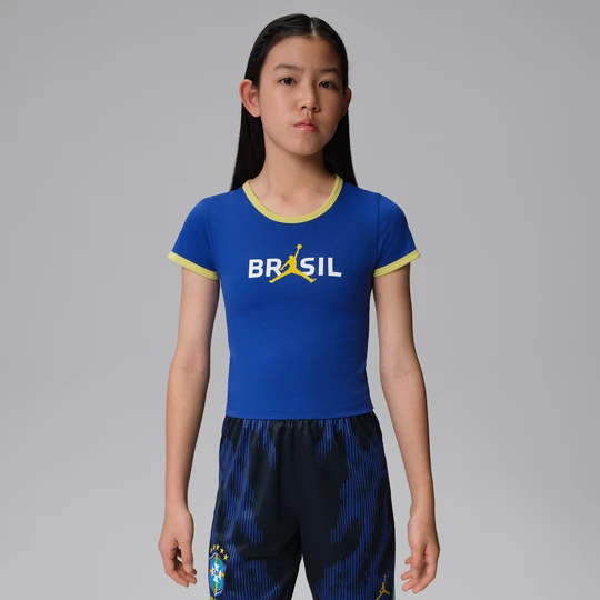 Zdjęcie produktu T-shirt dla dużych dzieci z nadrukiem w stylu retro Jordan - Niebieski