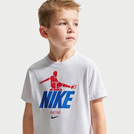 Zdjęcie produktu T-shirt dla małych dzieci Bicycle Kick Nike - Biel