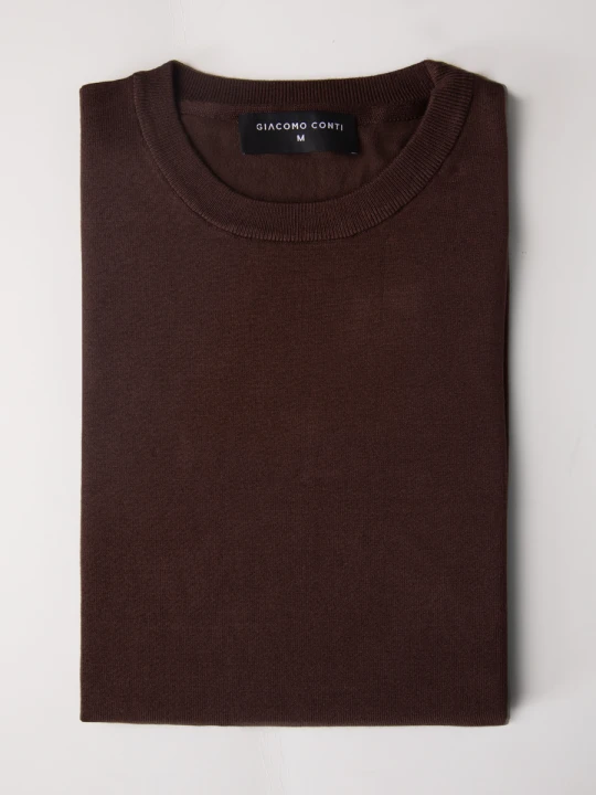 Zdjęcie produktu T-shirt FRANCO 01014B81GSA Giacomo Conti ciemnobrazowy