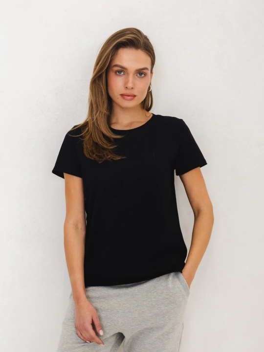 Zdjęcie produktu T-SHIRT INGA CZARNY Z HAFTEM M - Flawless
