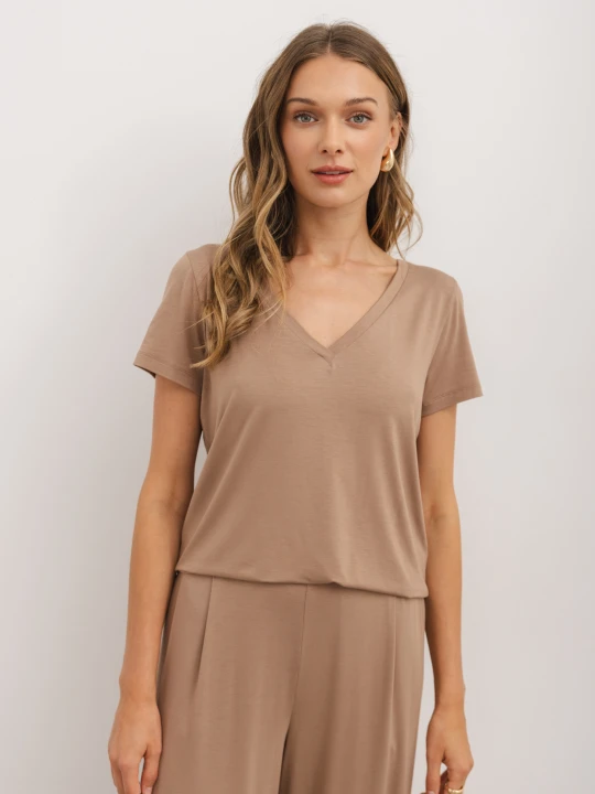 Zdjęcie produktu T-SHIRT KLARA MODAL KAKAO XS - Flawless