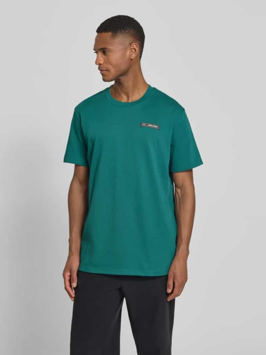 Zdjęcie produktu T-shirt krój regular fit z aplikacją logo Under Armour Petrol