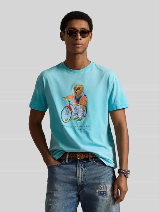 Zdjęcie produktu T-shirt krój regular fit z nadrukiem Polo Bear Polo Ralph Lauren Turkusowy