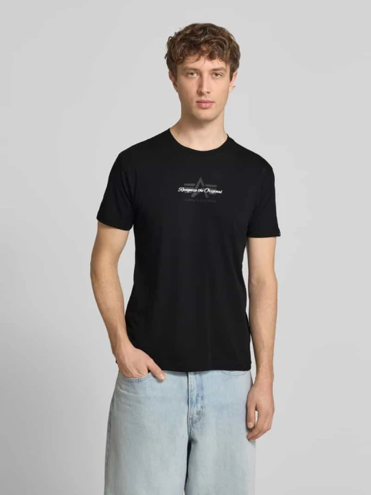 Zdjęcie produktu T-shirt krój slim fit z czystej bawełny Tommy Jeans Czarny