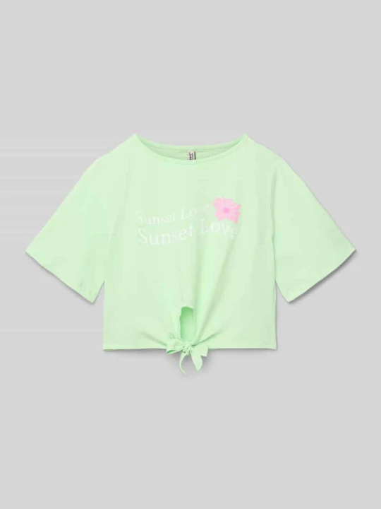 Zdjęcie produktu T-shirt krótki z nadrukiem z logo Blue Effect Jasnozielony