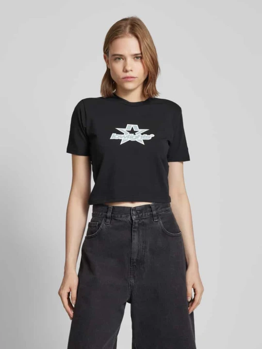 Zdjęcie produktu T-shirt krótki z nadrukiem z logo model ‘SUPERSTAR’ Low Lights Studios Czarny